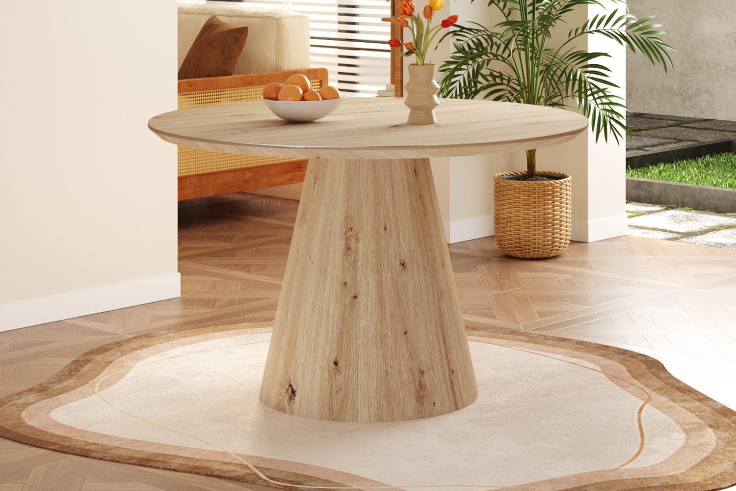 Tafel lune 120 cm Rond Decor Oude eik