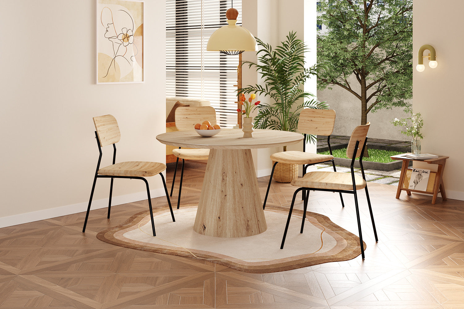 Tafel lune 120 cm Rond Decor Oude eik
