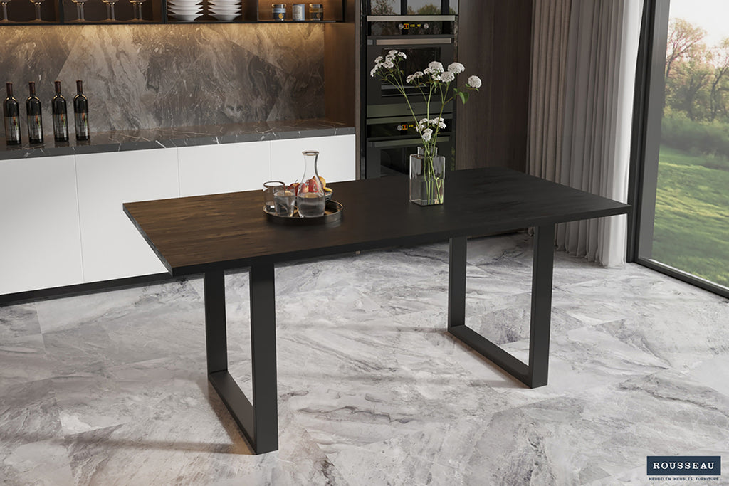 Tafel panella 180 cm Rechthoekig Mango hout zwart