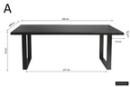 Tafel panella 200 cm Rechthoekig Mango hout zwart