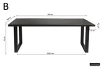 Tafel panella 200 cm Rechthoekig Mango hout zwart