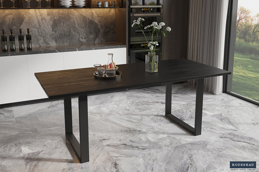 Tafel panella 200 cm Rechthoekig Mango hout zwart