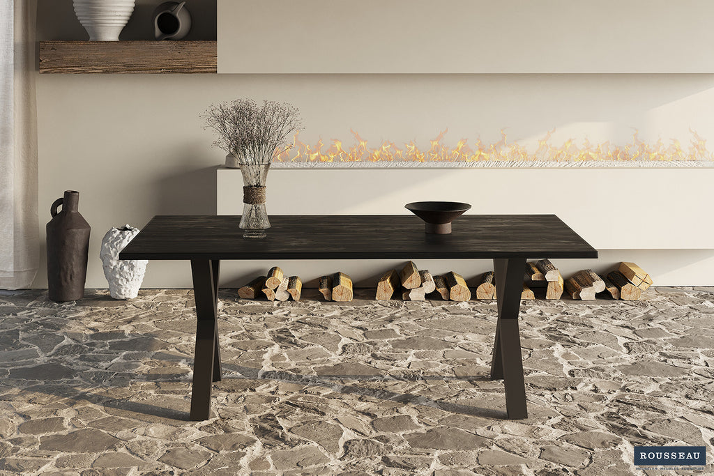 Tafel 'Elena' 200 cm Rechthoekig Mango hout zwart