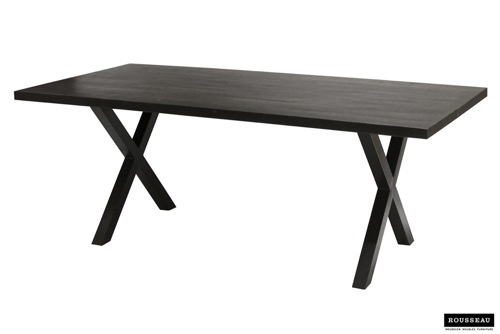Tafel 'Elena' 200 cm Rechthoekig Mango hout zwart