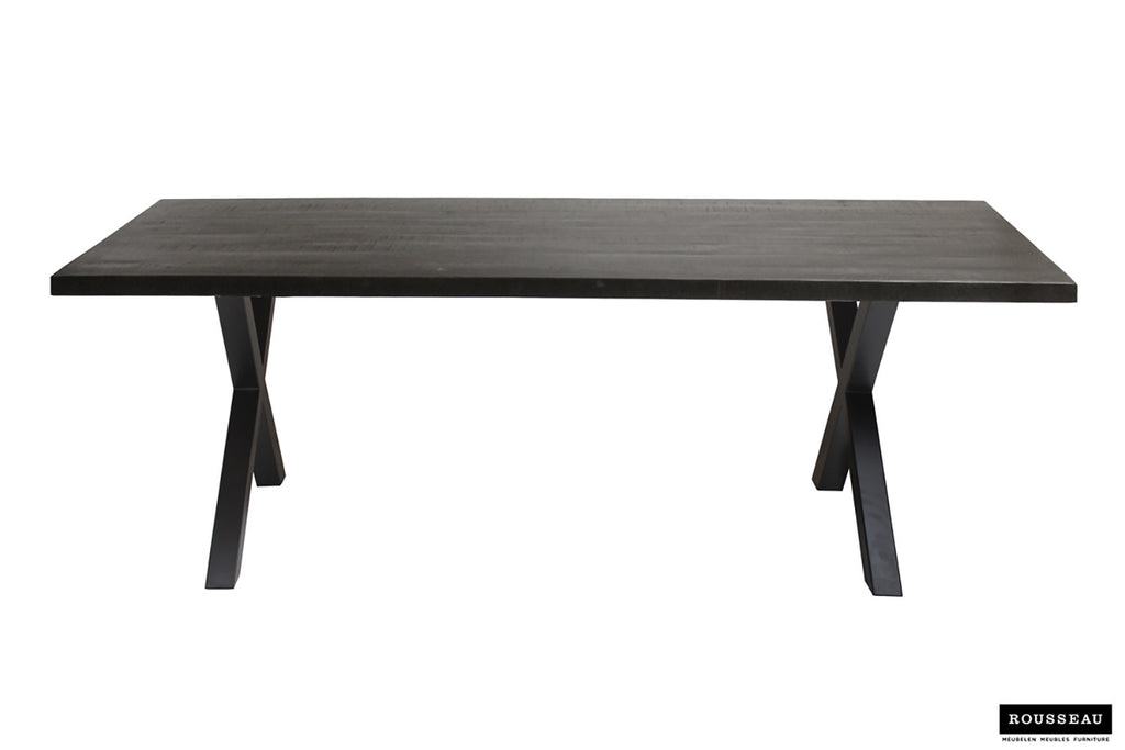 Tafel 'Elena' 200 cm Rechthoekig Mango hout zwart
