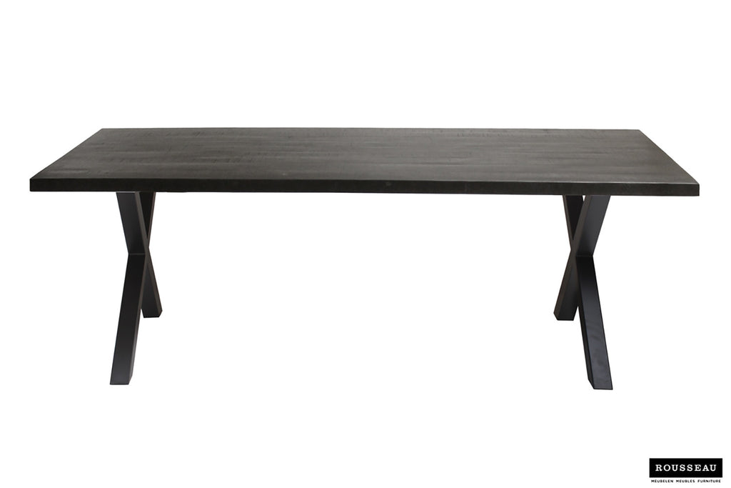 Tafel 'Elena' 200 cm Rechthoekig Mango hout zwart