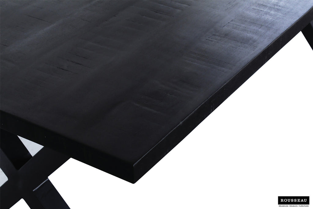 Tafel 'Elena' 200 cm Rechthoekig Mango hout zwart