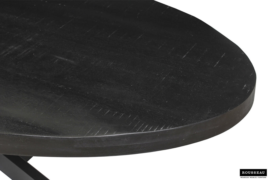 Tafel fract 200 cm Ovaal Mango hout zwart