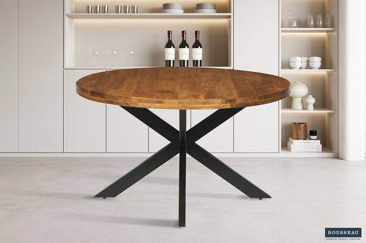 Tafel silk 130 cm Rond Mango hout
