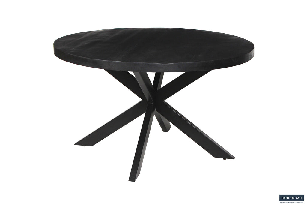 Tafel silk 130 cm Rond Mango hout Zwart