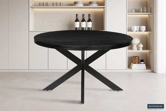 Tafel silk 130 cm Rond Mango hout Zwart