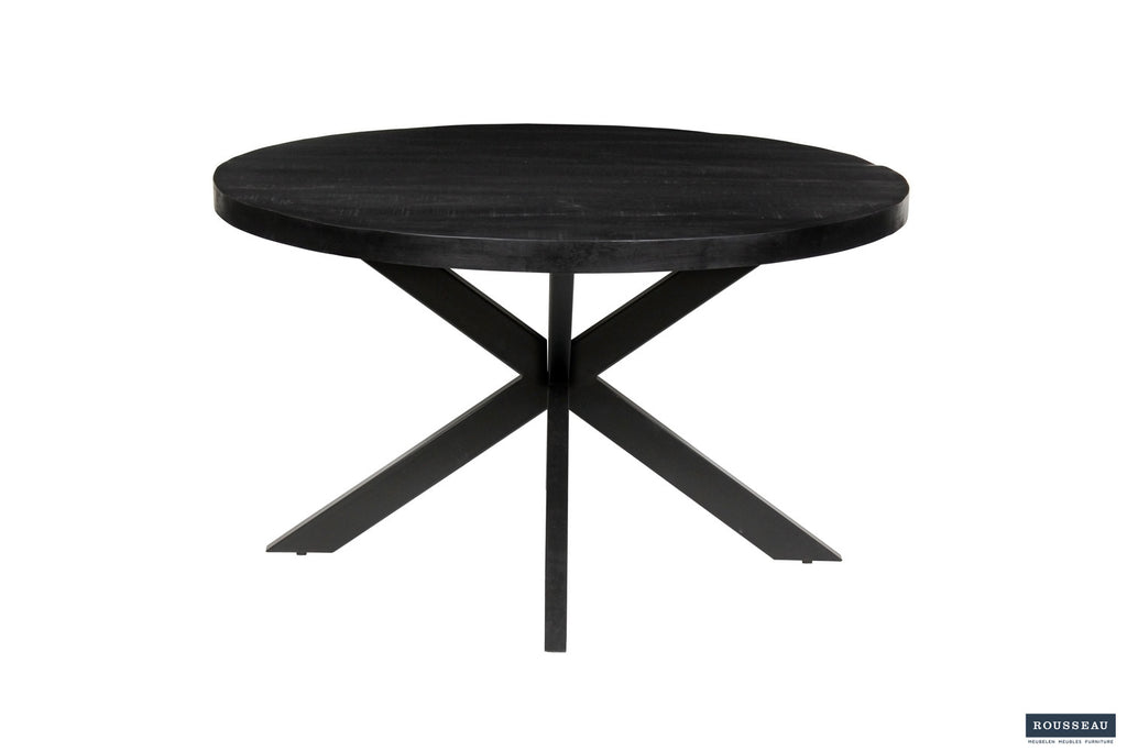Tafel silk 130 cm Rond Mango hout Zwart