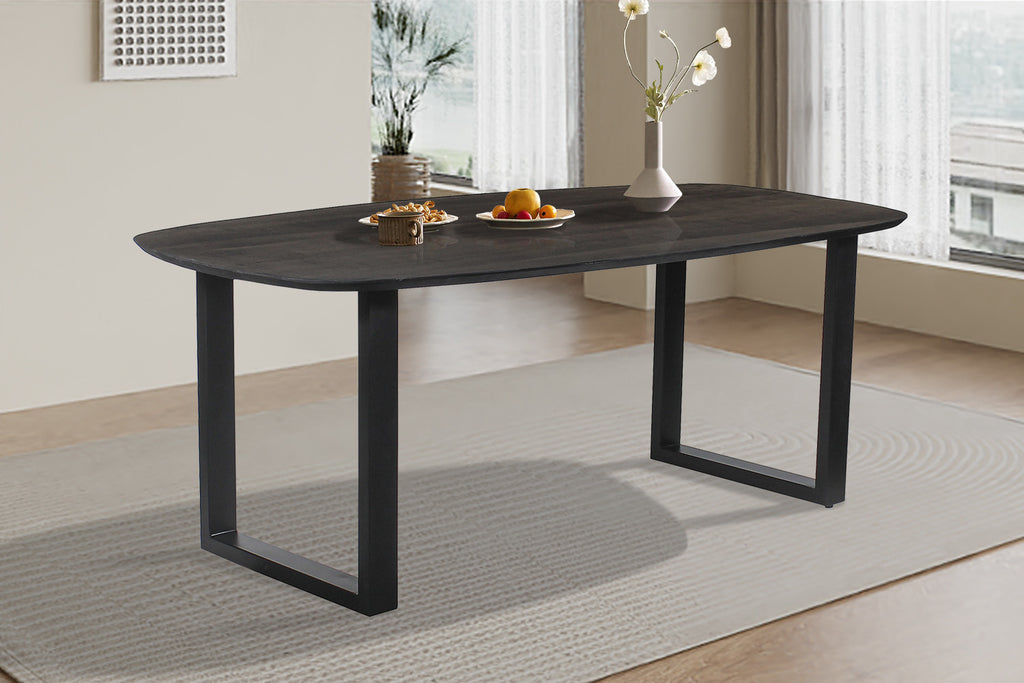 Tafel pacific 200 cm U-Poot Ovaal Mango hout Zwart