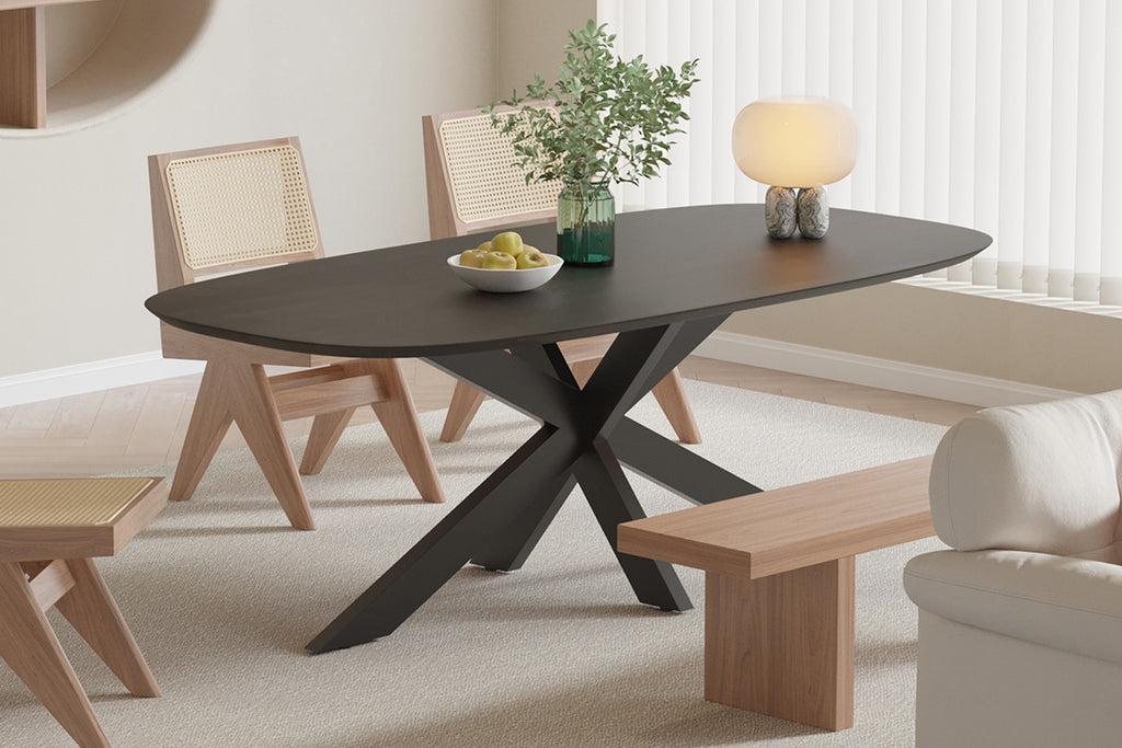 Tafel pacific 200 cm Spider-poot Ovaal Mango hout Zwart