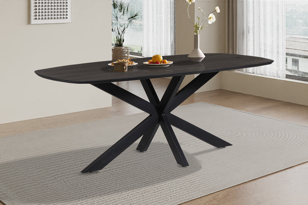Tafel pacific 200 cm Spider-poot Ovaal Mango hout Zwart