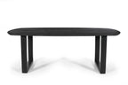 Tafel virtuo 220x100 cm Deens Ovaal U-Poot Mango hout Zwart