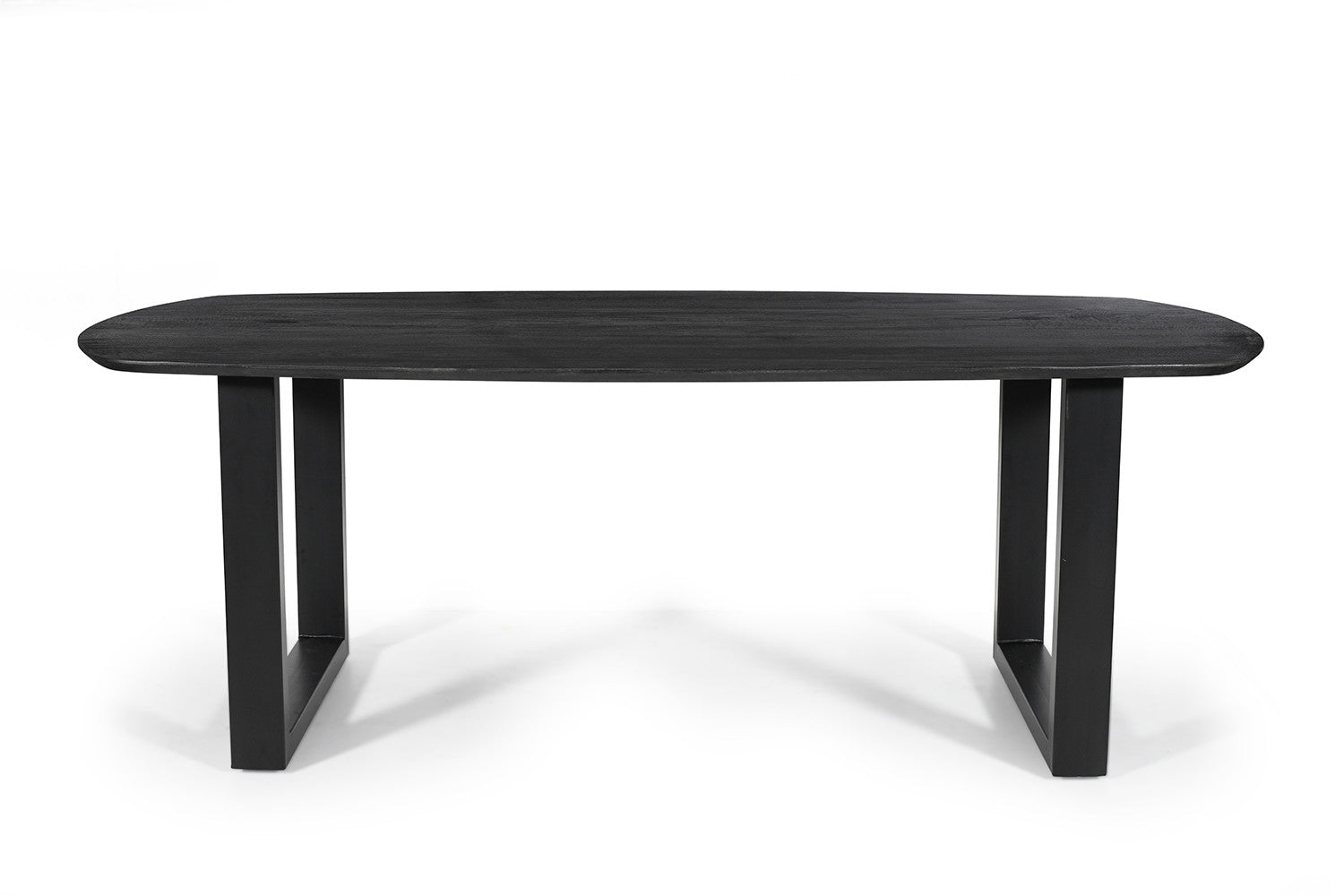 Tafel virtuo 220x100 cm Deens Ovaal U-Poot Mango hout Zwart