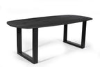 Tafel virtuo 220x100 cm Deens Ovaal U-Poot Mango hout Zwart