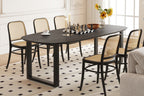 Tafel virtuo 220x100 cm Deens Ovaal U-Poot Mango hout Zwart