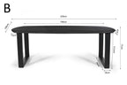 Tafel virtuo 220x100 cm Deens Ovaal U-Poot Mango hout Zwart