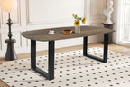 Tafel virtuo 220x100 cm Deens Ovaal U-Poot Mango hout Tabaco