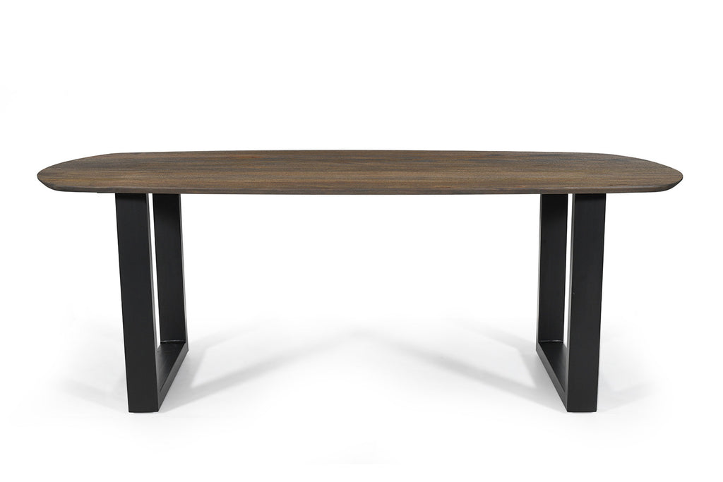 Tafel virtuo 220x100 cm Deens Ovaal U-Poot Mango hout Tabaco
