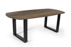 Tafel virtuo 220x100 cm Deens Ovaal U-Poot Mango hout Tabaco