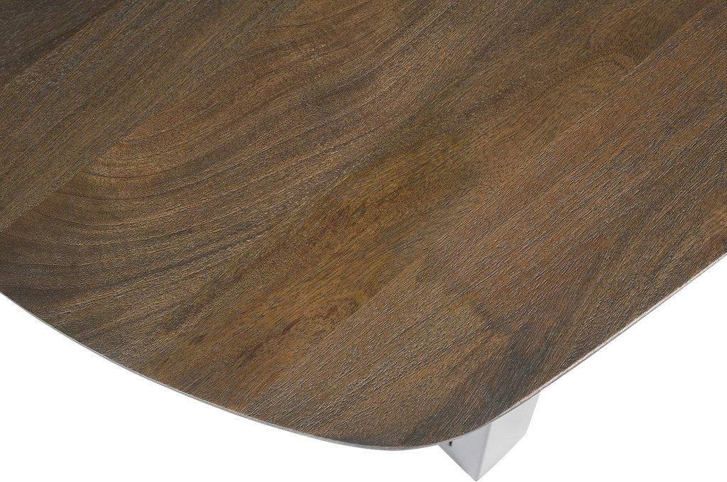 Tafel virtuo 220x100 cm Deens Ovaal U-Poot Mango hout Tabaco