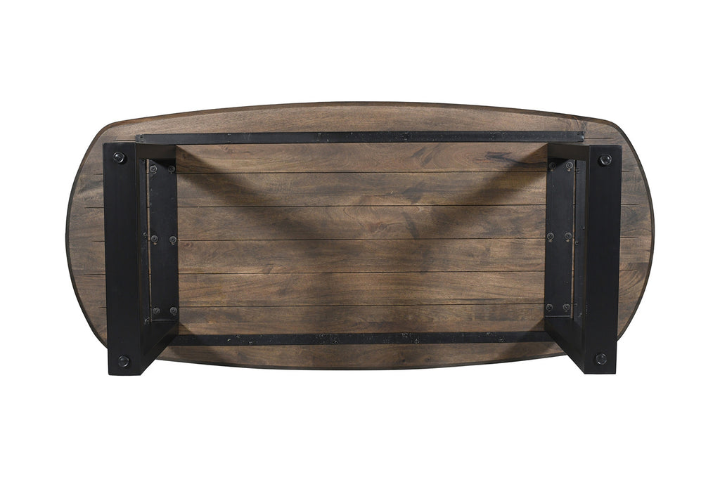 Tafel virtuo 220x100 cm Deens Ovaal U-Poot Mango hout Tabaco