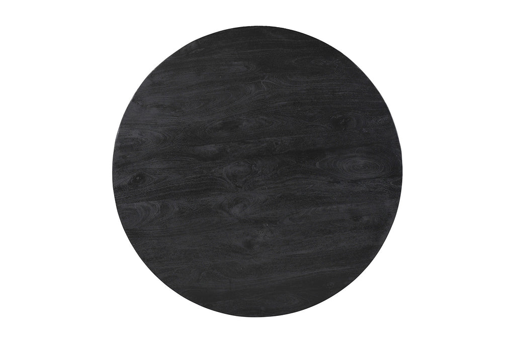 Tafel virtuo 130 cm Rond Mango hout Zwart
