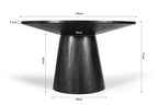 Tafel virtuo 130 cm Rond Mango hout Zwart