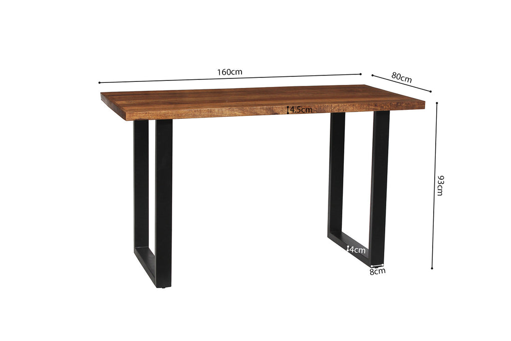 Countertafel vlak 160 cm Mango hout - H 93cm