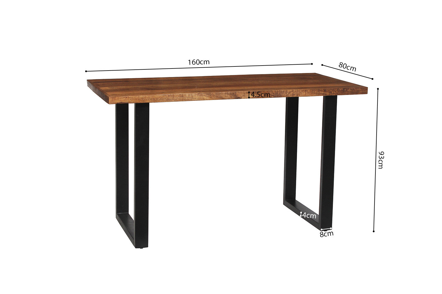 Countertafel vlak 160 cm Mango hout - H 93cm