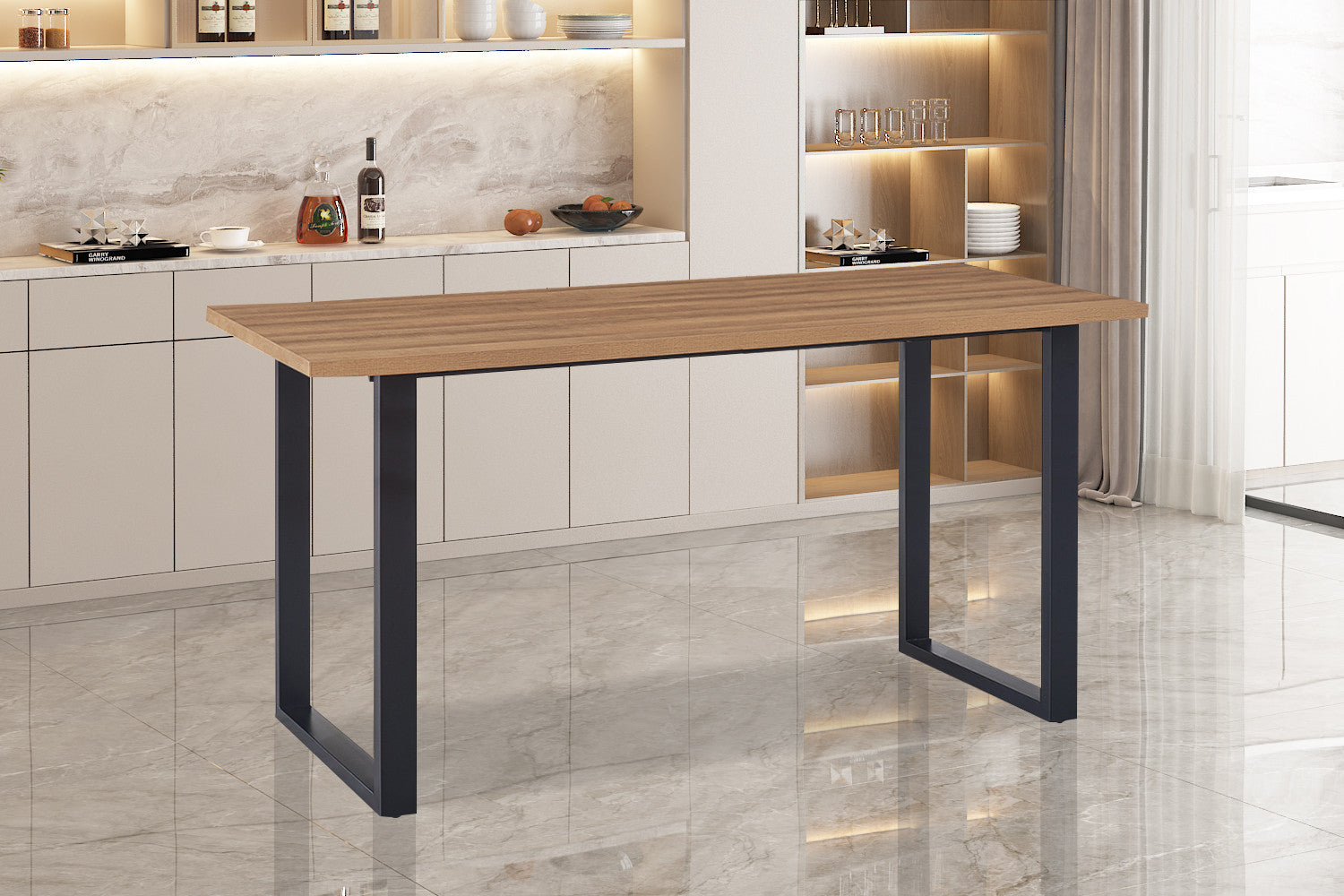 Countertafel contour 180 cm Decor Oude Eik - H 93 cm