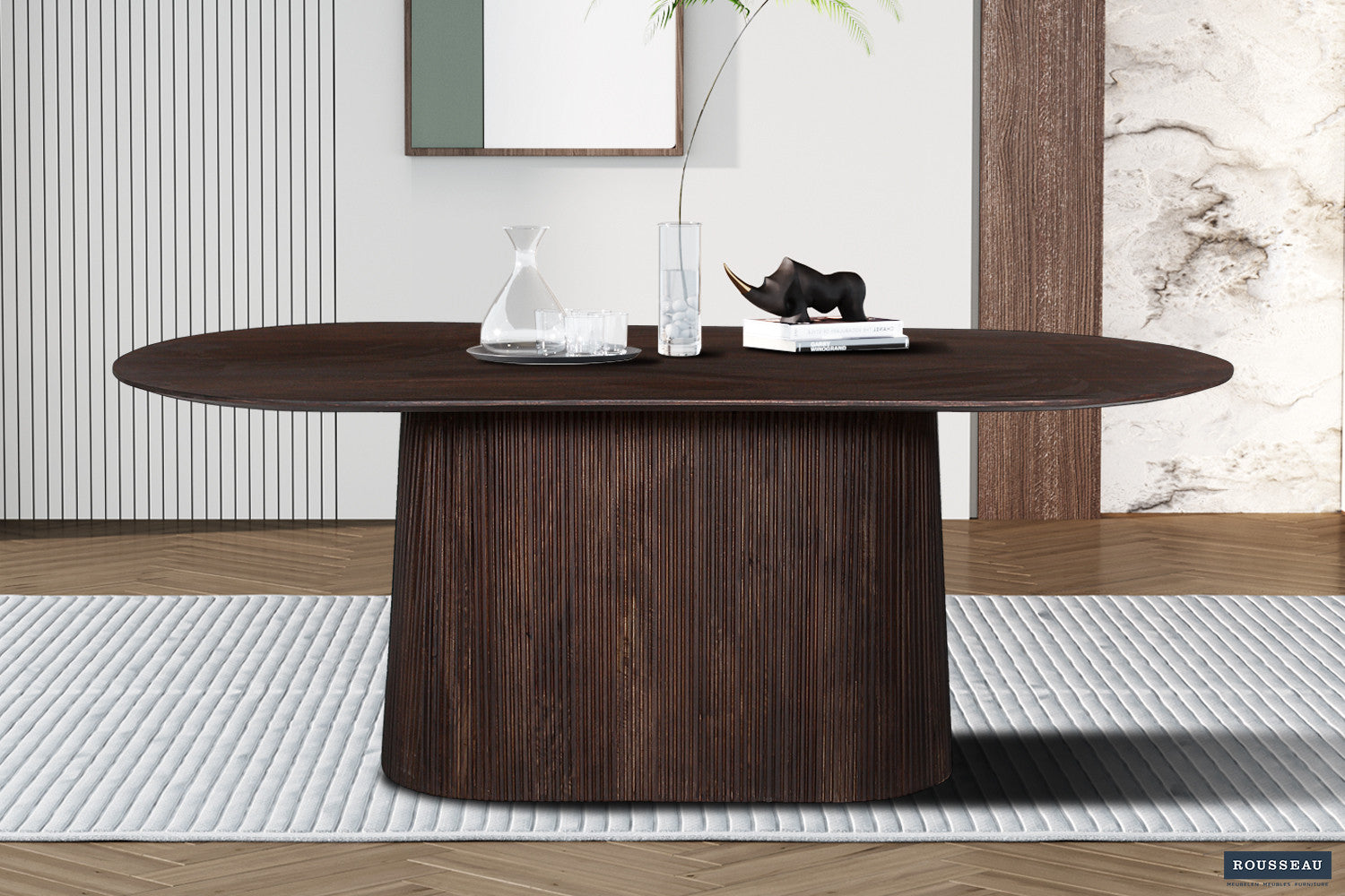 Tafel arc 200 cm Ovaal Mango hout Donkerbruin