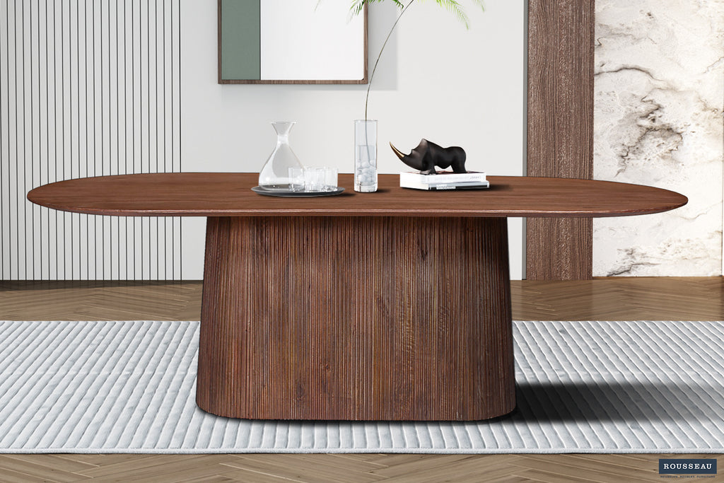Tafel arc 230 cm Ovaal Mango hout Lichtbruin