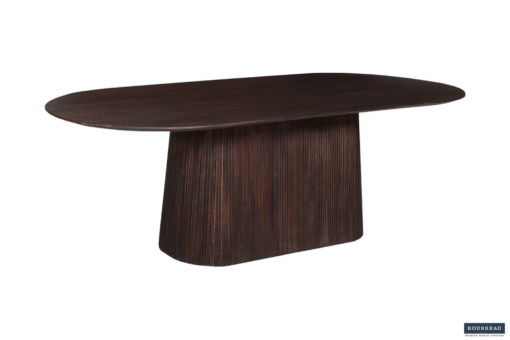 Tafel arc 230 cm Ovaal Mango hout Donkerbruin