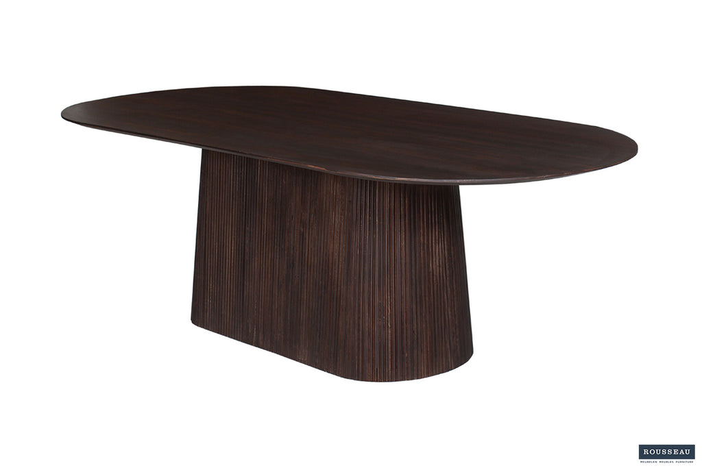 Tafel arc 230 cm Ovaal Mango hout Donkerbruin