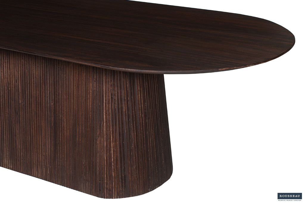 Tafel arc 230 cm Ovaal Mango hout Donkerbruin