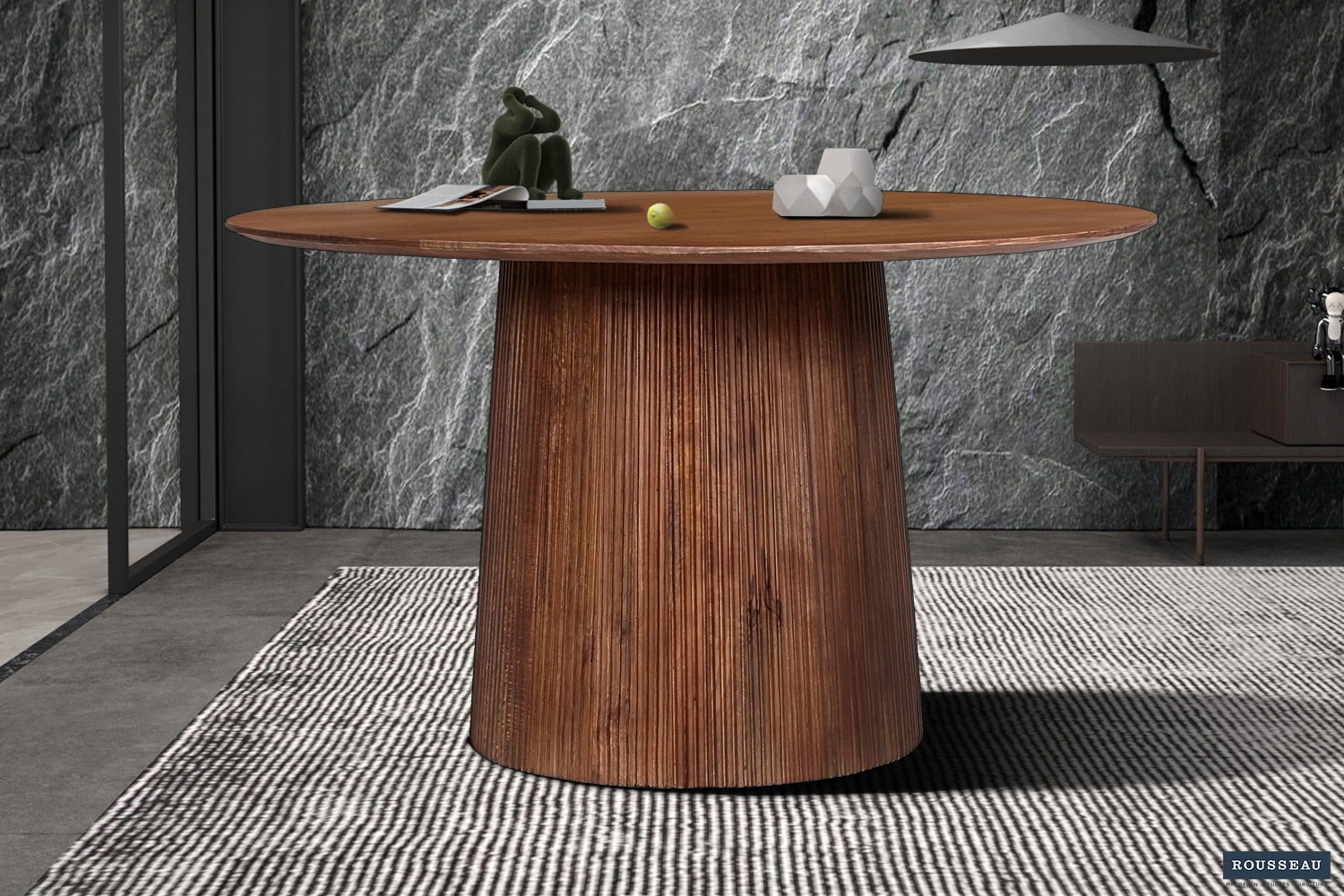 Tafel arc 130 cm Rond Mango hout Lichtbruin