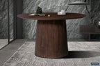 Tafel arc 130 cm Rond Mango hout Donkerbruin