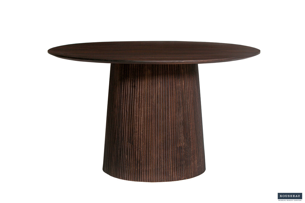 Tafel arc 130 cm Rond Mango hout Donkerbruin