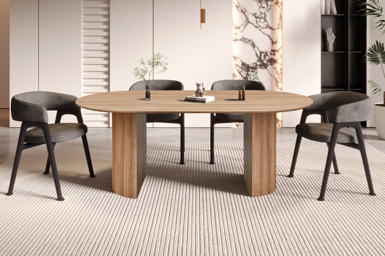 Tafel zent 200 cm Ovaal Decor Oude eik