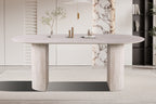 Tafel grind 200 cm Ovaal Decor Travertin Beige