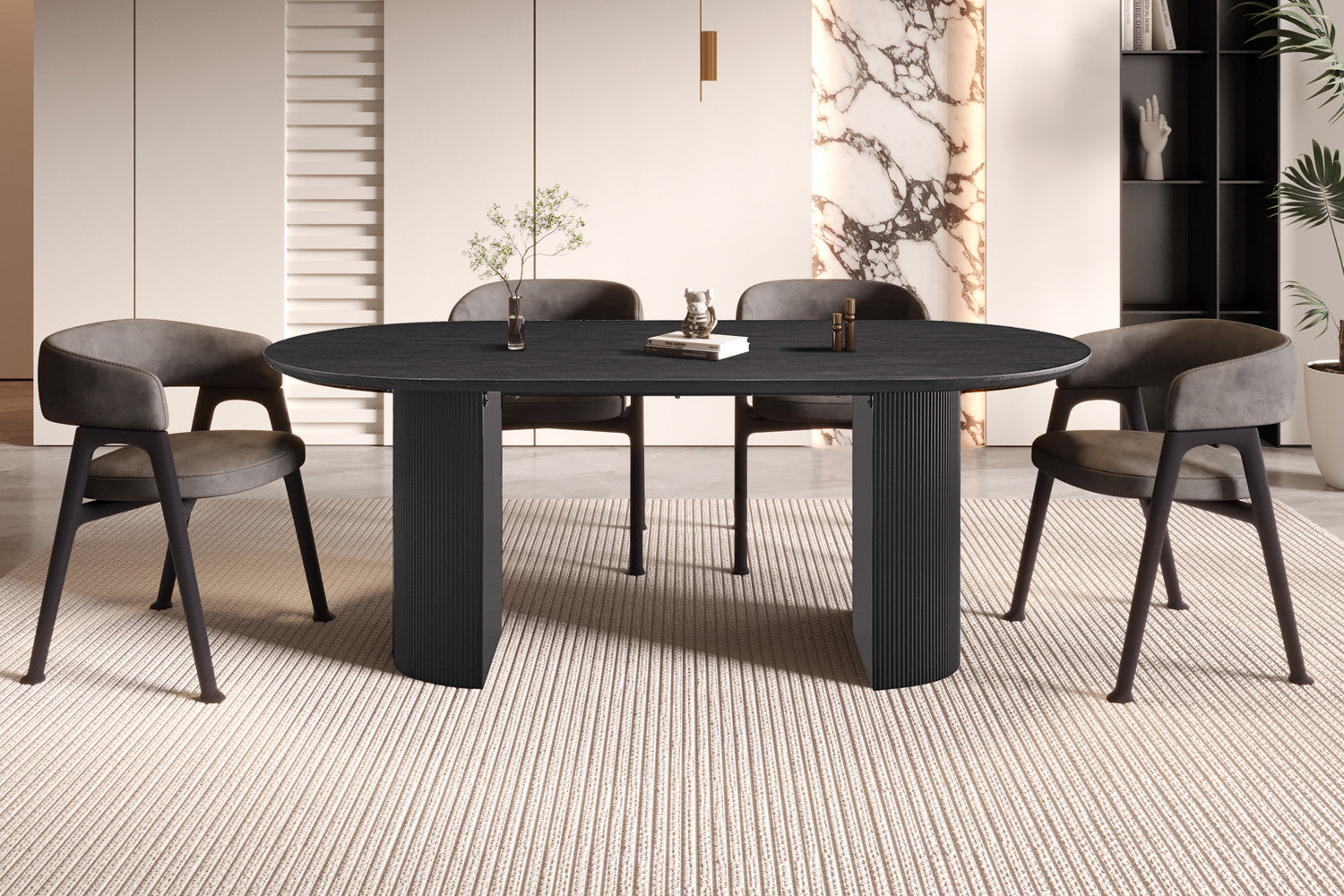 Tafel zent 200 cm Ovaal Decor Donkerbruin