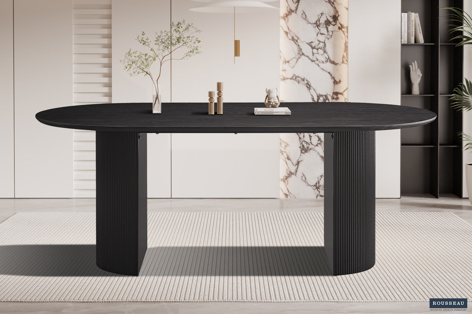 Tafel zent 200 cm Ovaal Decor Donkerbruin
