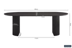 Tafel zent 220 cm Ovaal Decor Donkerbruin