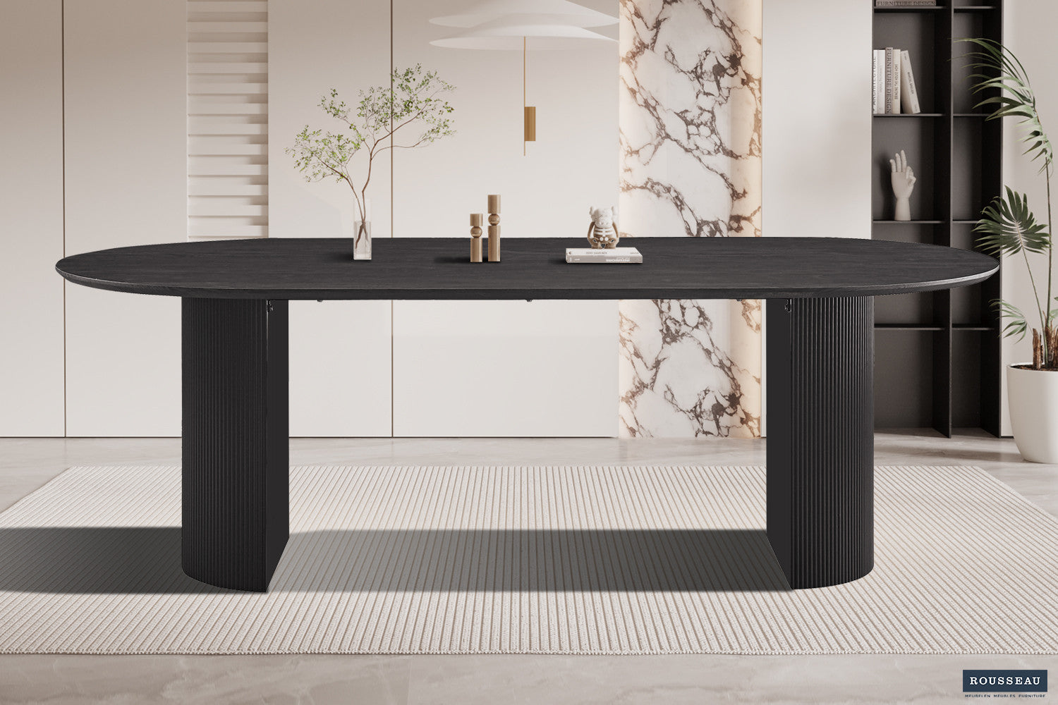 Tafel zent 220 cm Ovaal Decor Donkerbruin