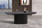 Uitschuifbare tafel kiran 180-220 cm Ovaal Decor Donkerbruin