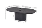 Uitschuifbare tafel kiran 180-220 cm Ovaal Decor Donkerbruin